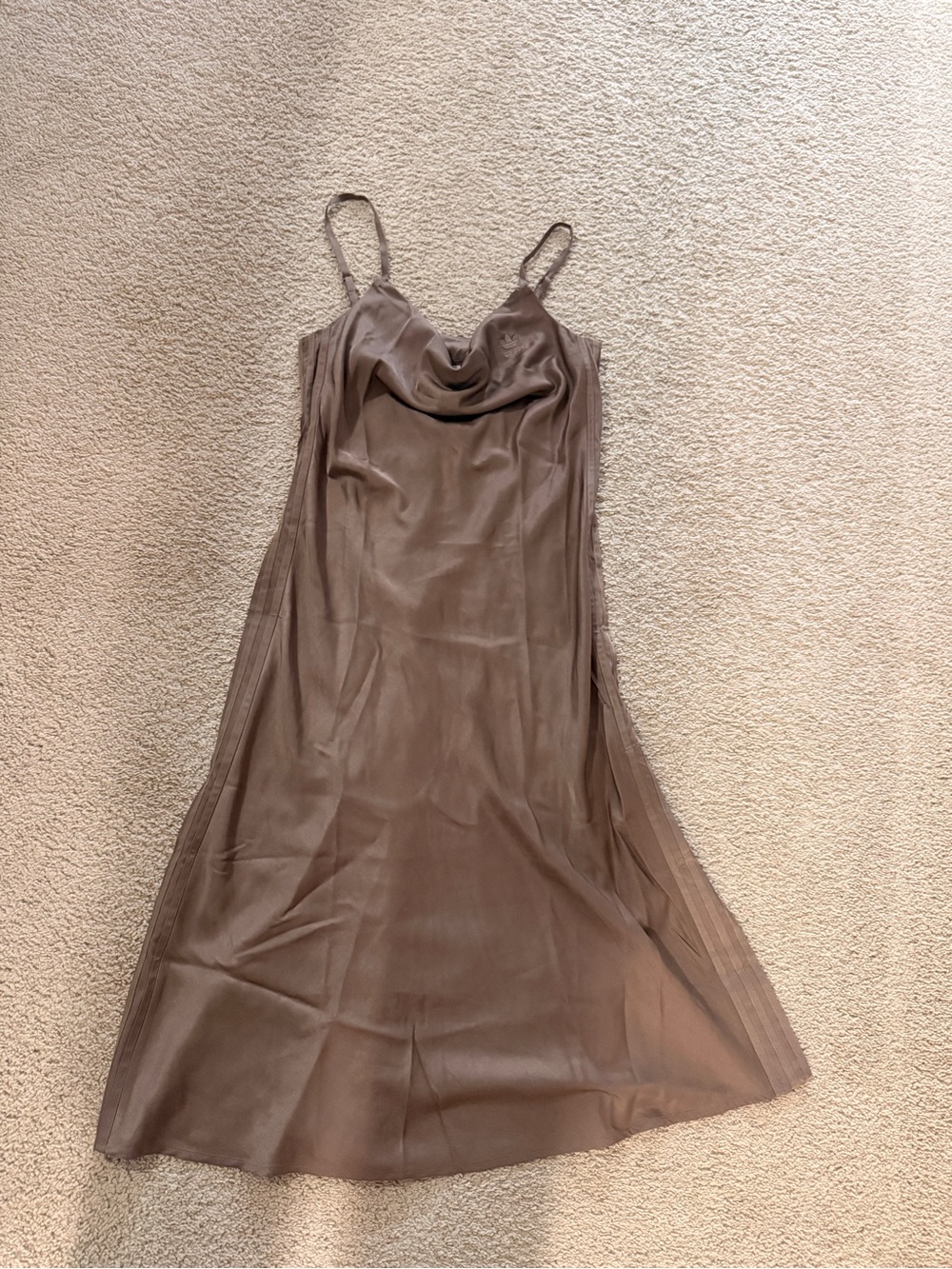 Women's Adidas Slip Midi Dress in Taupe